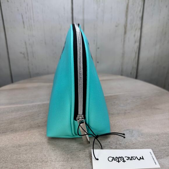 Marc Tetro Makeup Cosmetic Case Boston Terrier French Bulldog Teal Zipper Bag - Picture 6 of 15